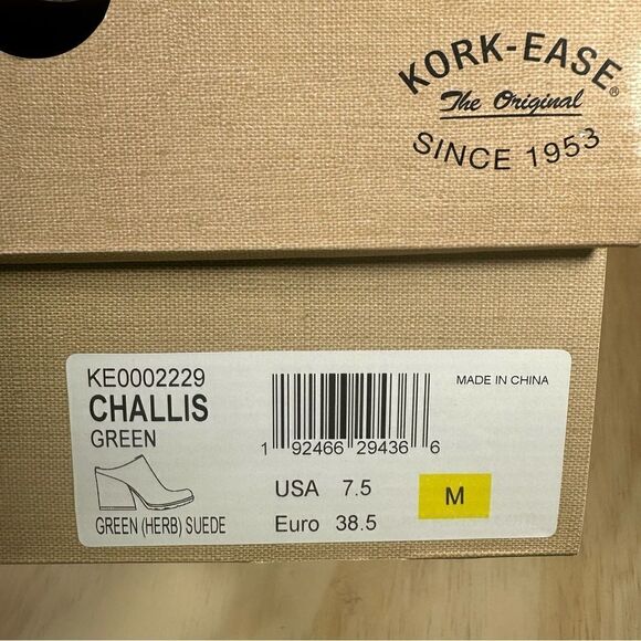Kork Ease Challis Green Suede Mules Shoes Women’s Size 7.5 New in Box - Picture 6 of 7